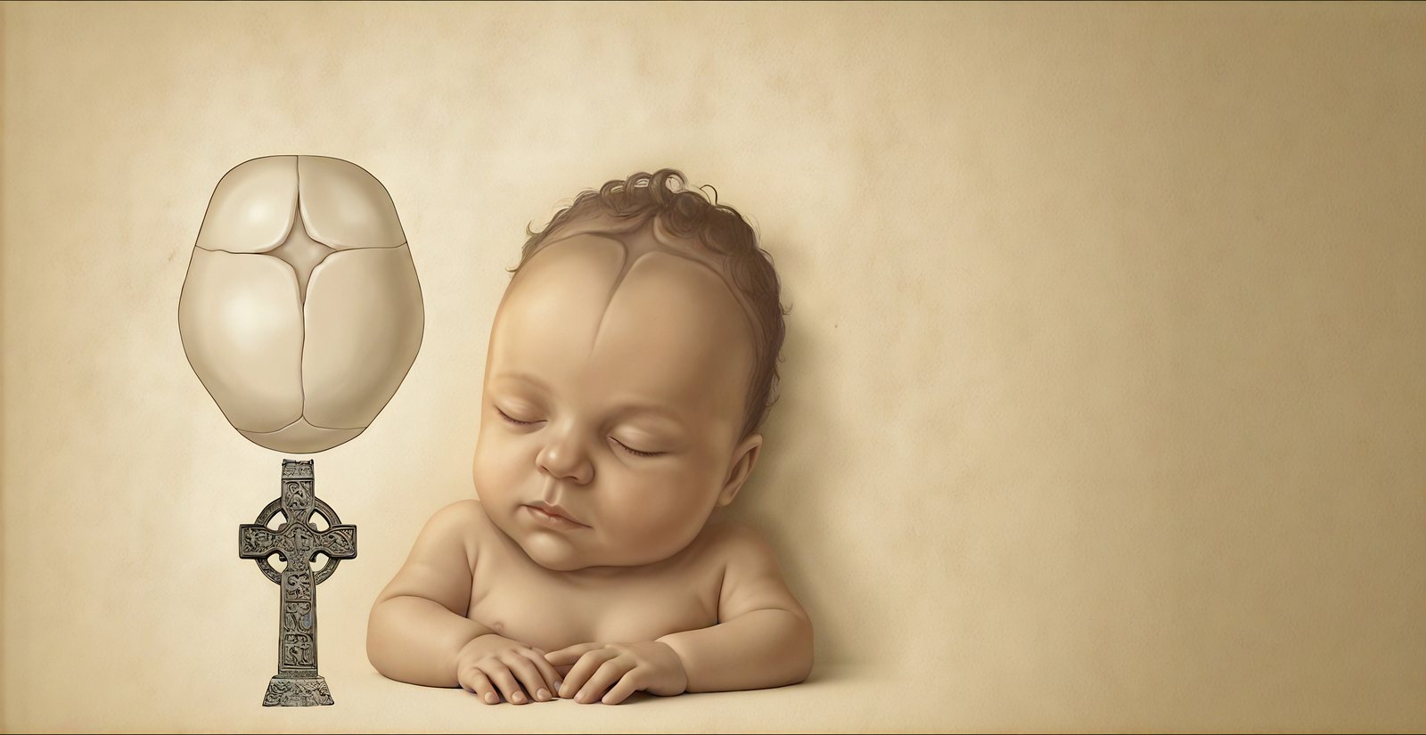 p. 18: the cross on a newborn skull