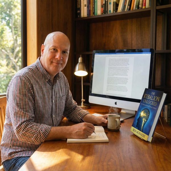 Ken McHardie at his writing desk