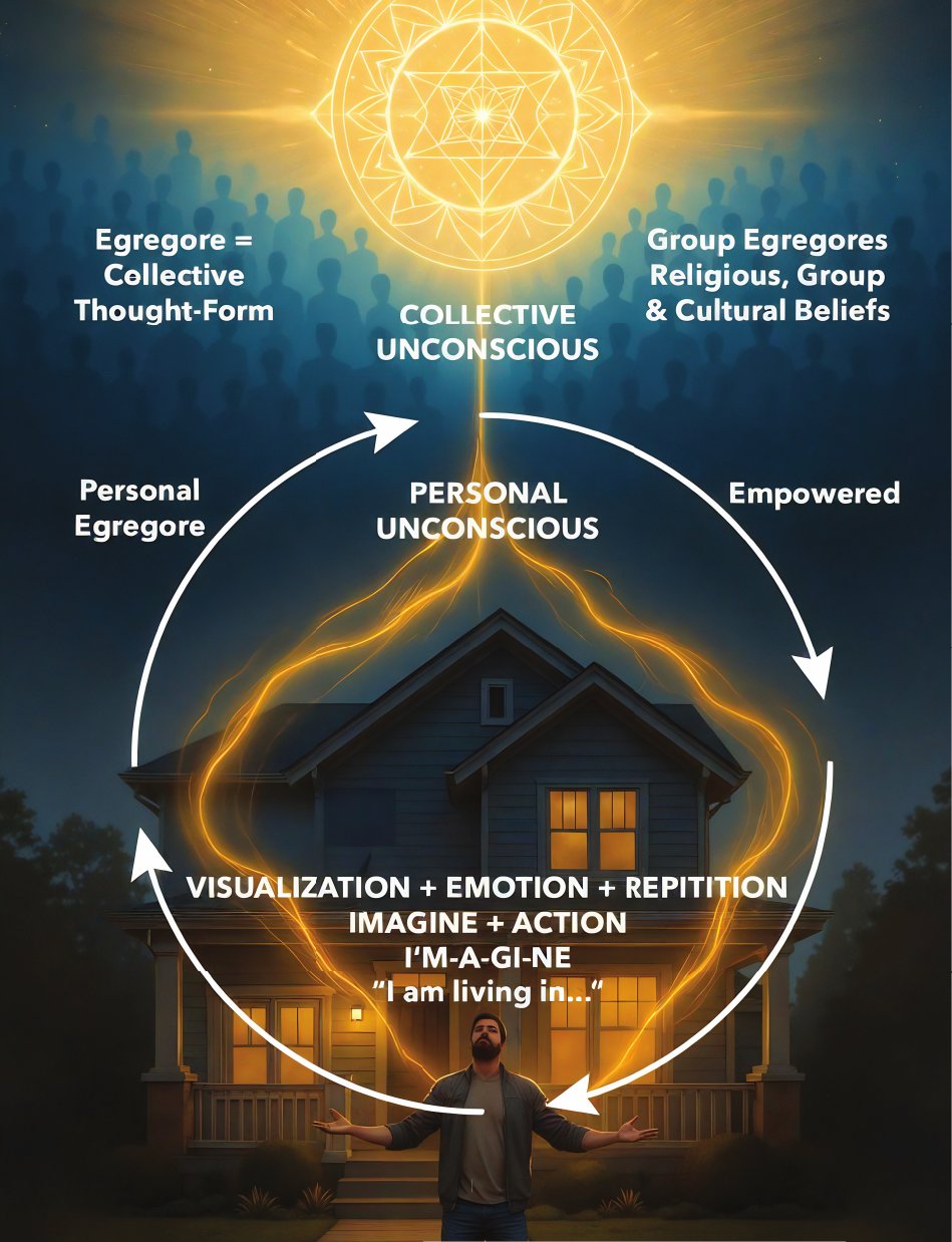 6.11 Egregores, a full-page picture: visualization, emotion and repetition rising from the personal unconscious into the collective unconscious, p. 147